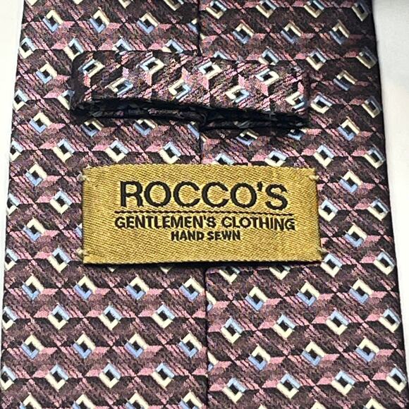 Purple and Turquoise Tie Set | Gentleman Rocco\'s Gentlemen\'s Clothing Men\'s Silk Necktie Geometric Purple Blue Silver
